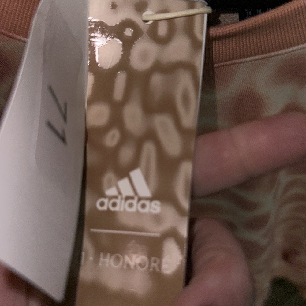 NWT adidas 1H crew cropped sweatshirt with water orange sherbet print size 1x - Picture 10 of 10